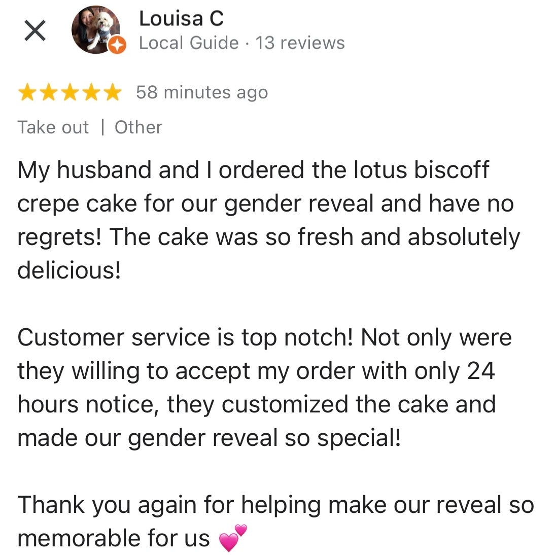Gender reveal crepe cake review | Nana's Creperie