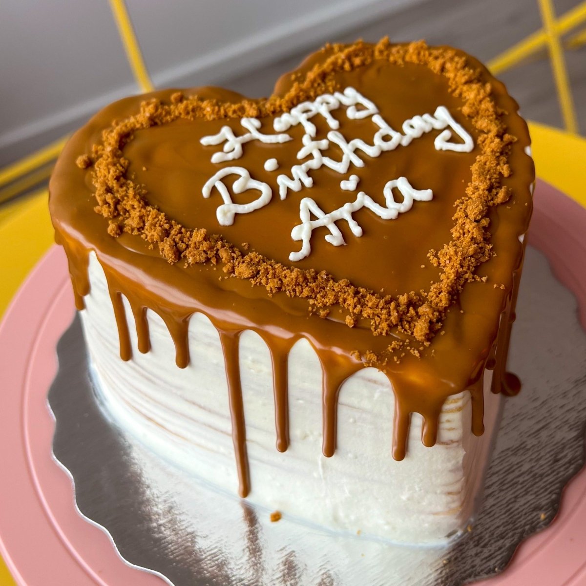 Heart-Shaped Lotus Biscoff Crepe Cake - Nana's Creperie