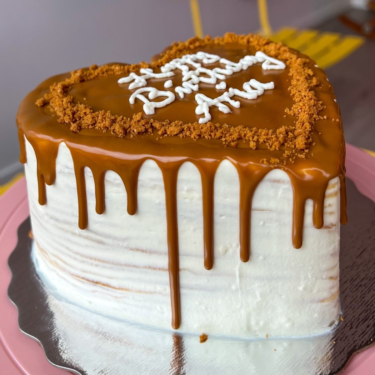 Heart-Shaped Lotus Biscoff Crepe Cake