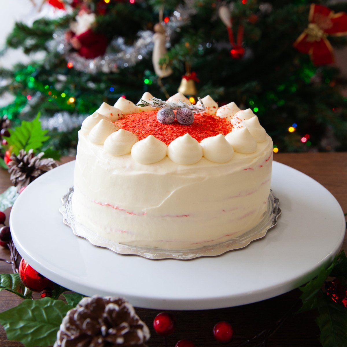 Cranberry Mill Crepe Cake for Christmas at Nana's Creperie Toronto