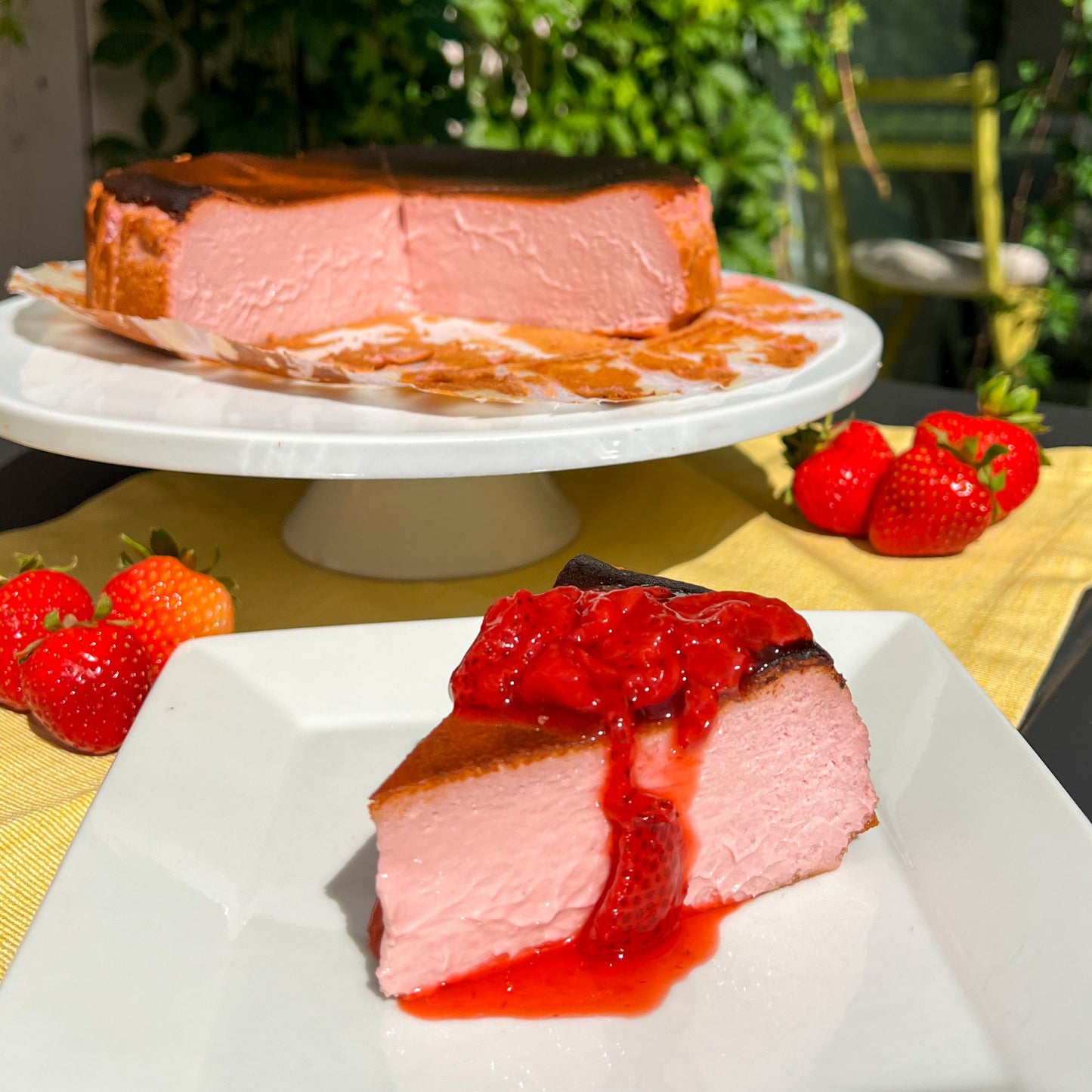 Strawberry Basque Cheesecake