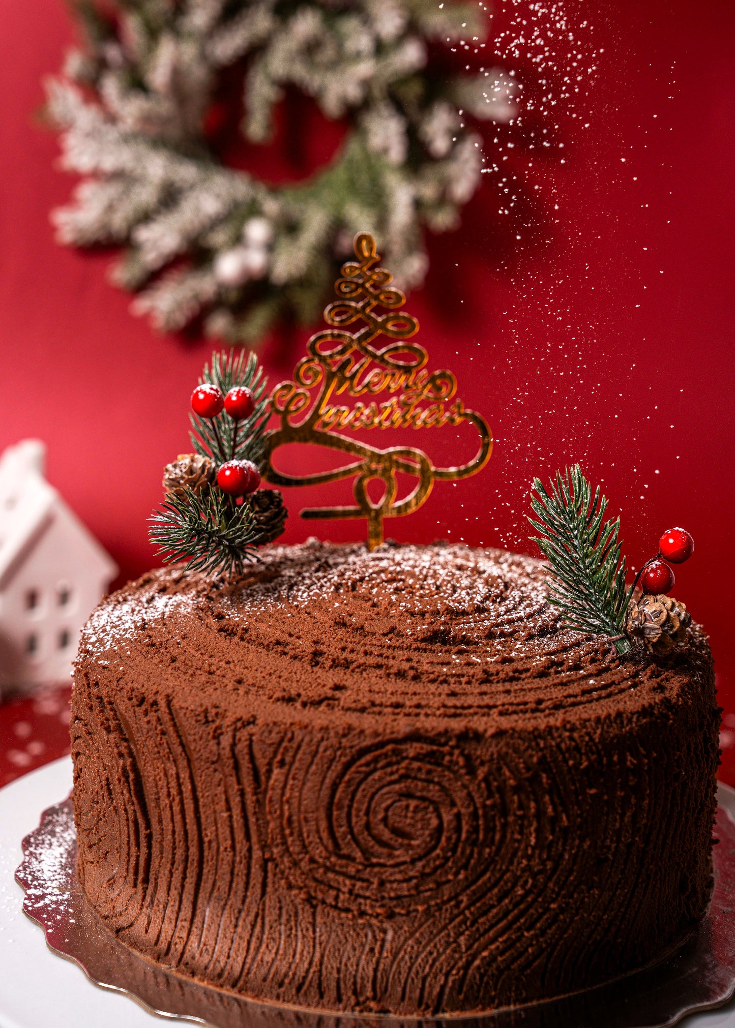 Yule Log Basque Cheesecake | Nana's Creperie