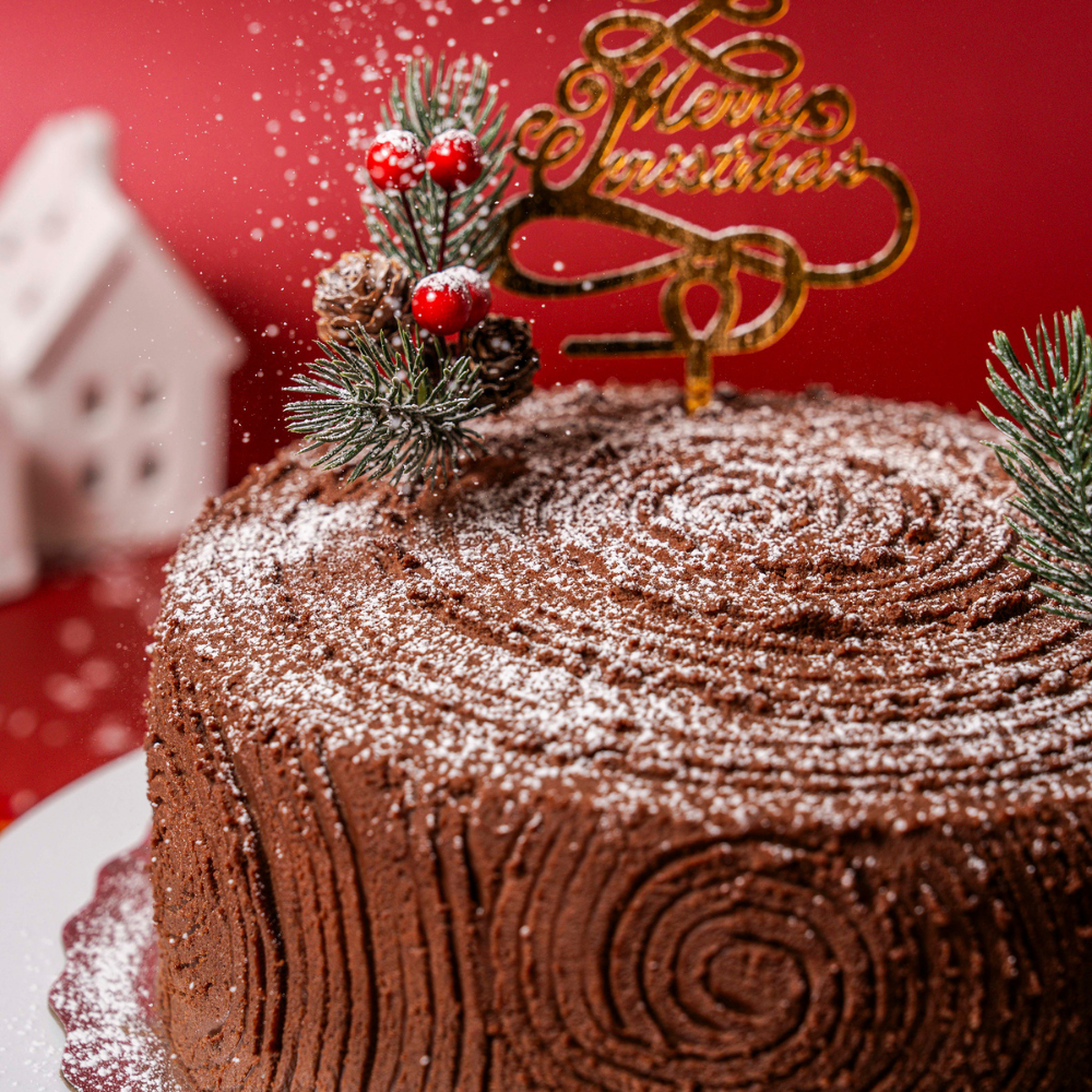 Yule Log Basque Cheesecake | Nana's Creperie