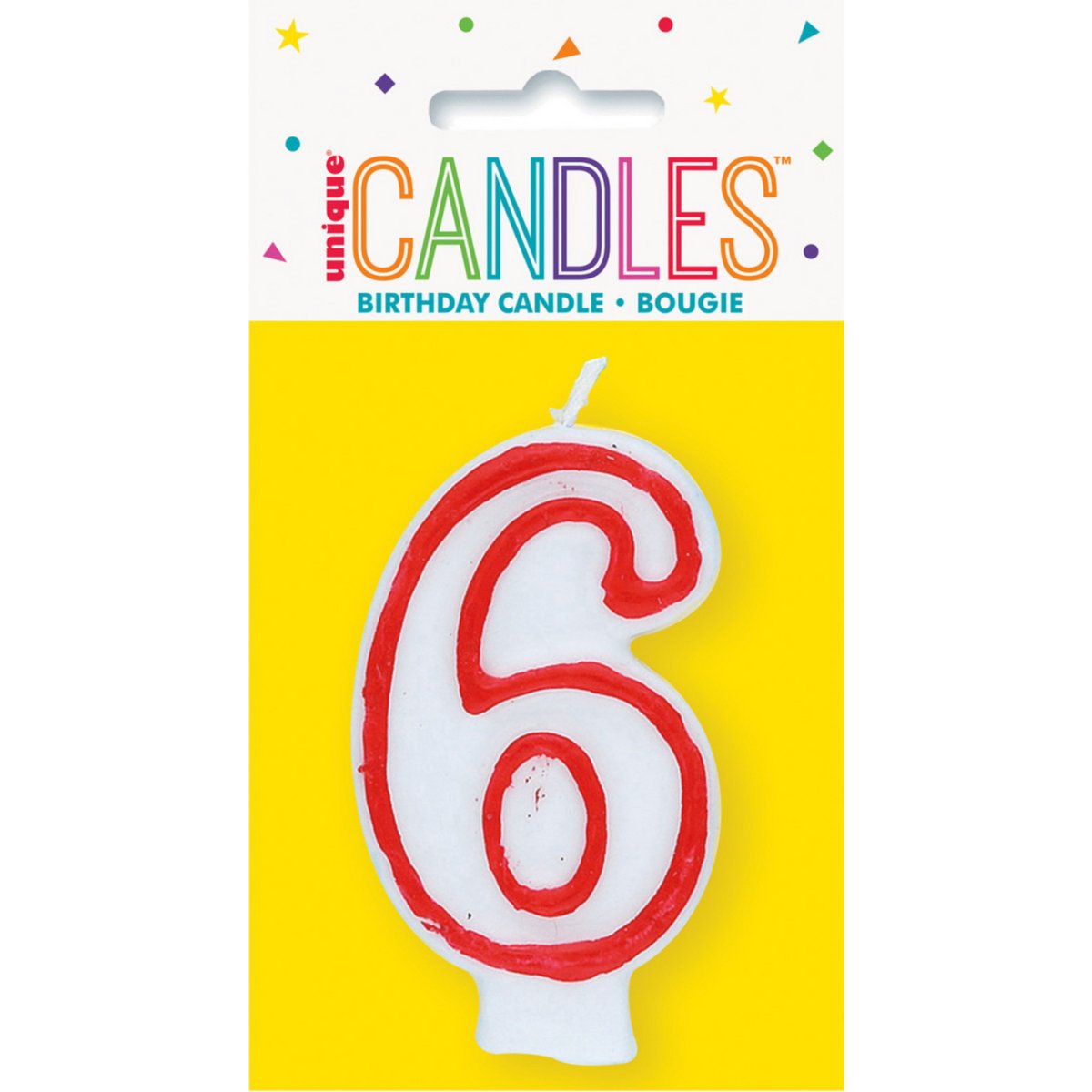 Unique Candles birthday numeral candle number 6