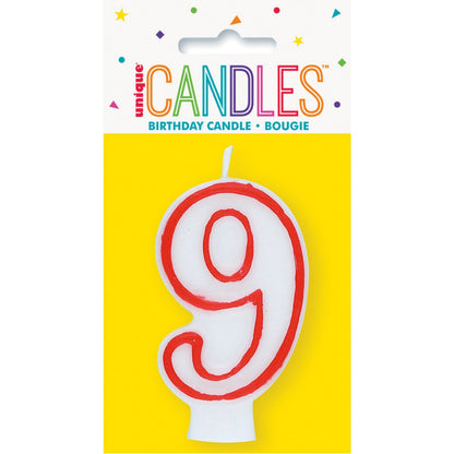 Unique Candles birthday numeral candle number 9